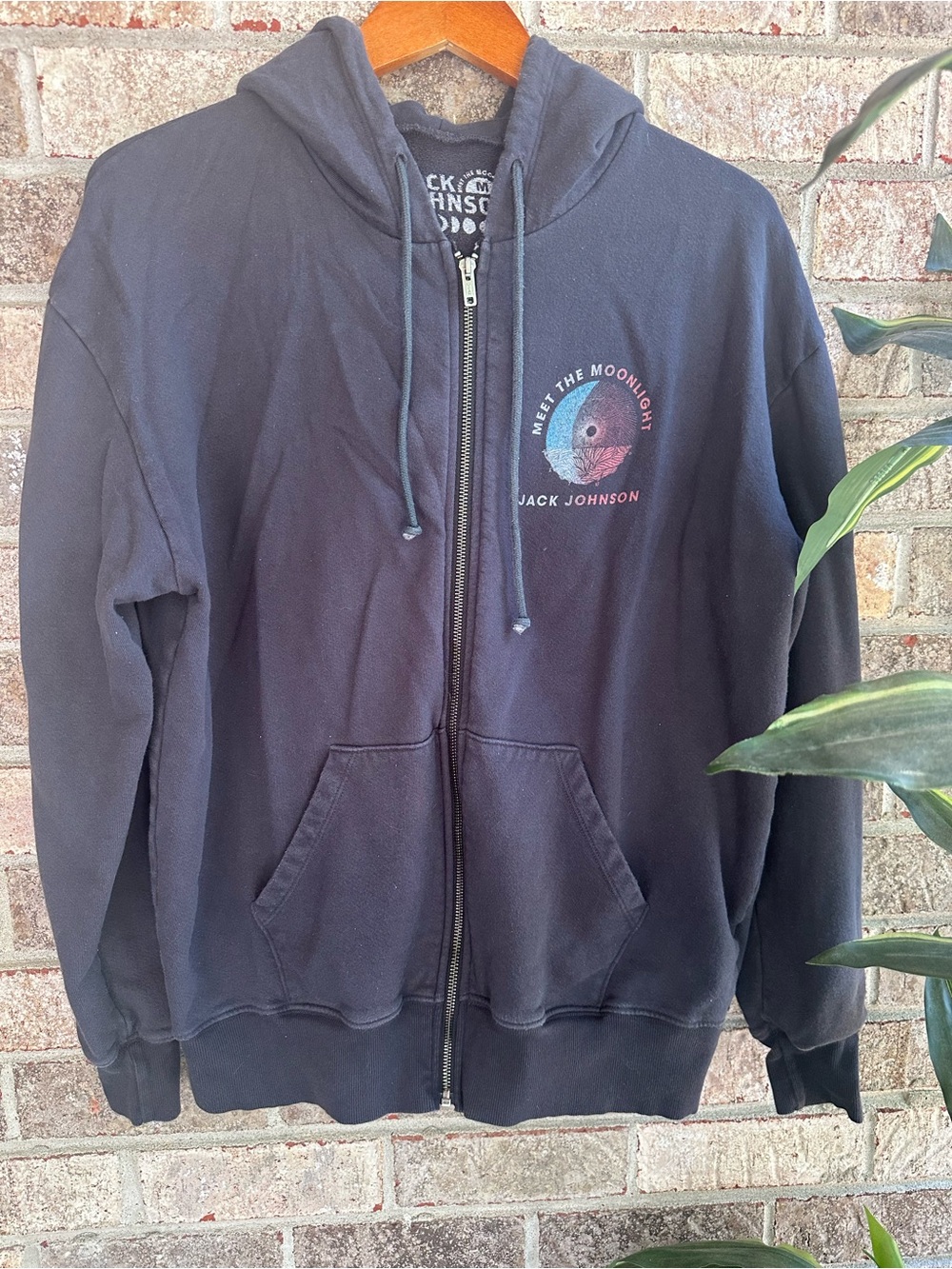 Jack Johnson Zip-Up Hoodie Sweater - Meet The Moonlight Graphic Medium